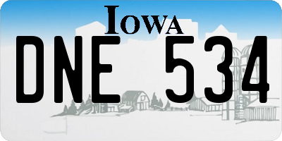 IA license plate DNE534