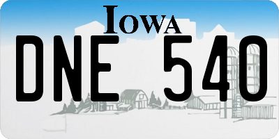 IA license plate DNE540