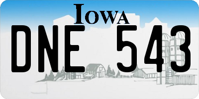 IA license plate DNE543
