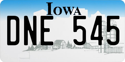 IA license plate DNE545