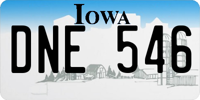 IA license plate DNE546