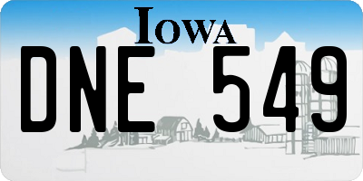 IA license plate DNE549