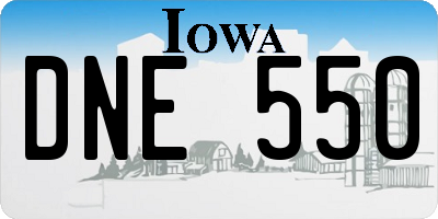 IA license plate DNE550