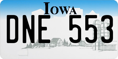 IA license plate DNE553