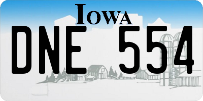 IA license plate DNE554
