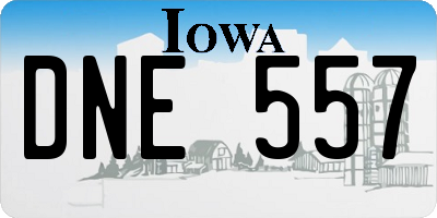 IA license plate DNE557