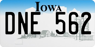 IA license plate DNE562