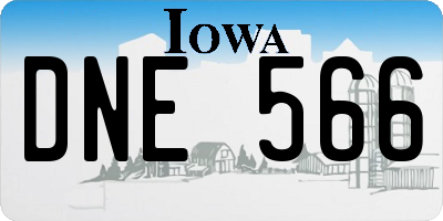 IA license plate DNE566