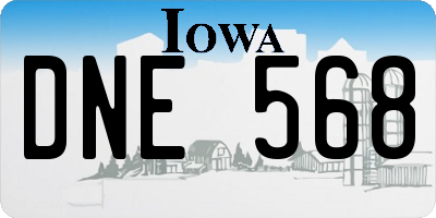 IA license plate DNE568