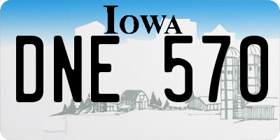 IA license plate DNE570