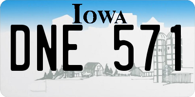 IA license plate DNE571