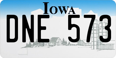 IA license plate DNE573