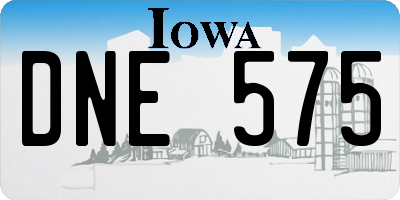IA license plate DNE575