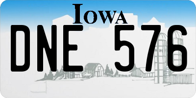 IA license plate DNE576