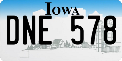IA license plate DNE578