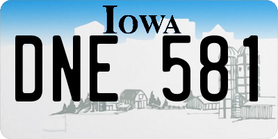 IA license plate DNE581