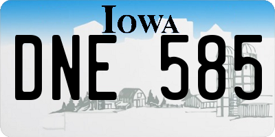 IA license plate DNE585