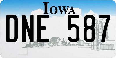 IA license plate DNE587