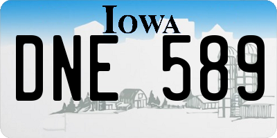 IA license plate DNE589