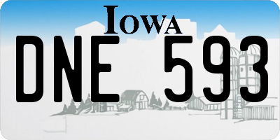 IA license plate DNE593