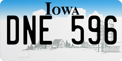 IA license plate DNE596