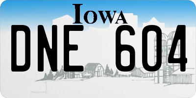 IA license plate DNE604