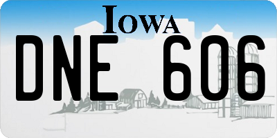 IA license plate DNE606