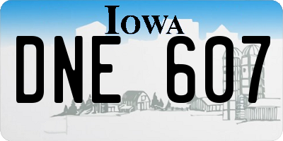 IA license plate DNE607