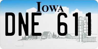 IA license plate DNE611