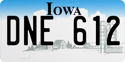IA license plate DNE612