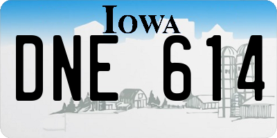 IA license plate DNE614