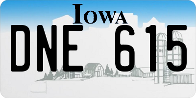 IA license plate DNE615