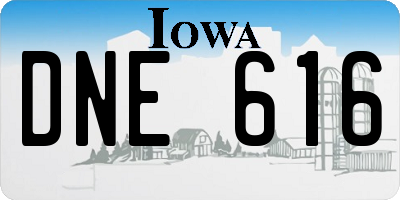 IA license plate DNE616