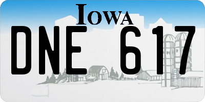 IA license plate DNE617