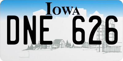 IA license plate DNE626