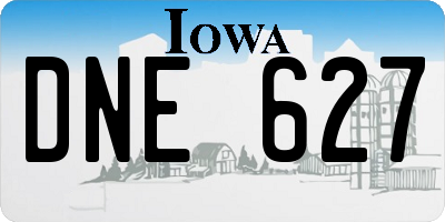 IA license plate DNE627