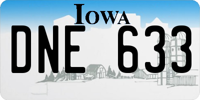 IA license plate DNE633