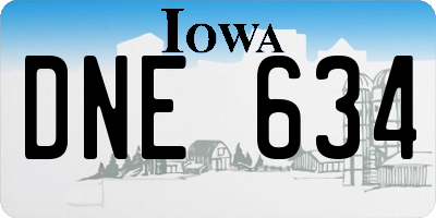 IA license plate DNE634