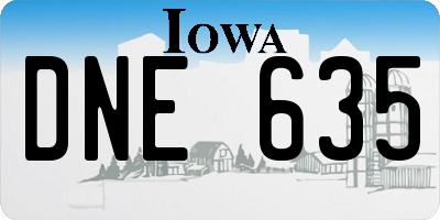 IA license plate DNE635