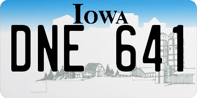 IA license plate DNE641