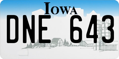 IA license plate DNE643