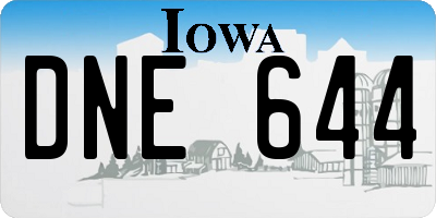 IA license plate DNE644