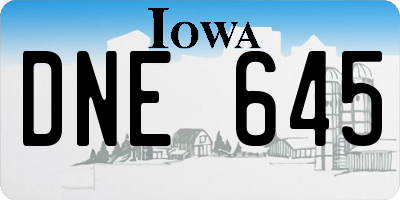 IA license plate DNE645