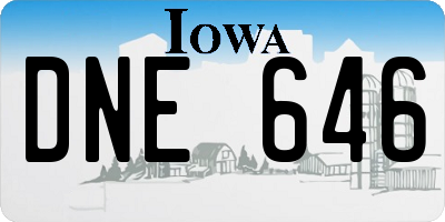 IA license plate DNE646