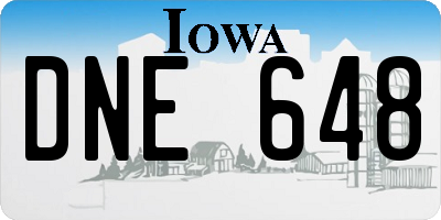 IA license plate DNE648