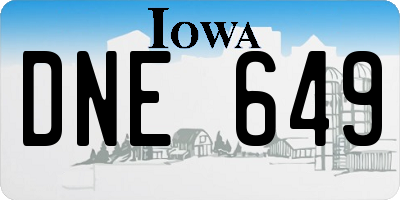 IA license plate DNE649