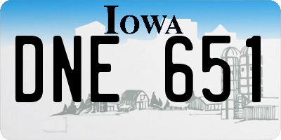 IA license plate DNE651