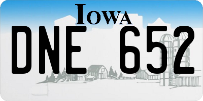 IA license plate DNE652