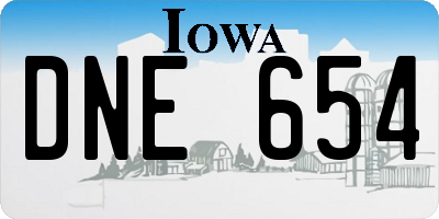 IA license plate DNE654