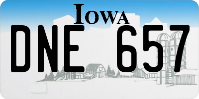 IA license plate DNE657